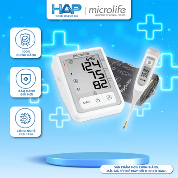COMBO KIỂM SOÁT HUYẾT ÁP Máy Microlife BP B3 Basic (BP3KT1-3F) + Nhiệt kế điện tử MT850 gia đình