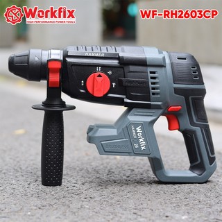 Máy khoan bê tông pin WORKFIX WF-RH2603CP, Lực đập 2.9J, Anti-kickback, Chân pin phổ thông