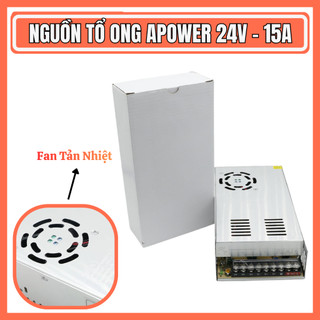 Nguồn Tổ Ong APOWER 24V- 15A Có Quạt Tản Nhiệt – Nguồn Chuyên Dùng Cho Đèn LED, Camera Giám Sát