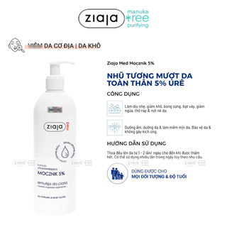 Nhũ Tương Dưỡng Ẩm Toàn Thân Mềm Mượt Ziaja Med Mocznik 5% Urê Làm Mềm Và Tái Tạo Da 400ml
