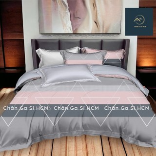 🧧SALE TẾT🧧Bộ Ga Gối Lyocell Microfiber Mềm Mịn Mát, Bộ 4, 5 Món Vỏ Gối Ôm Khóa Kéo _ Chăn Ga Sỉ