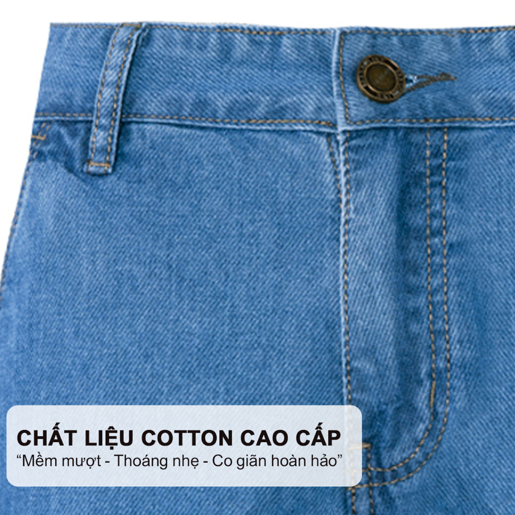 Quần short jean nam Masculine MSJT61 chất liệu cotton spandex co giãn nhẹ form regular thoải mái