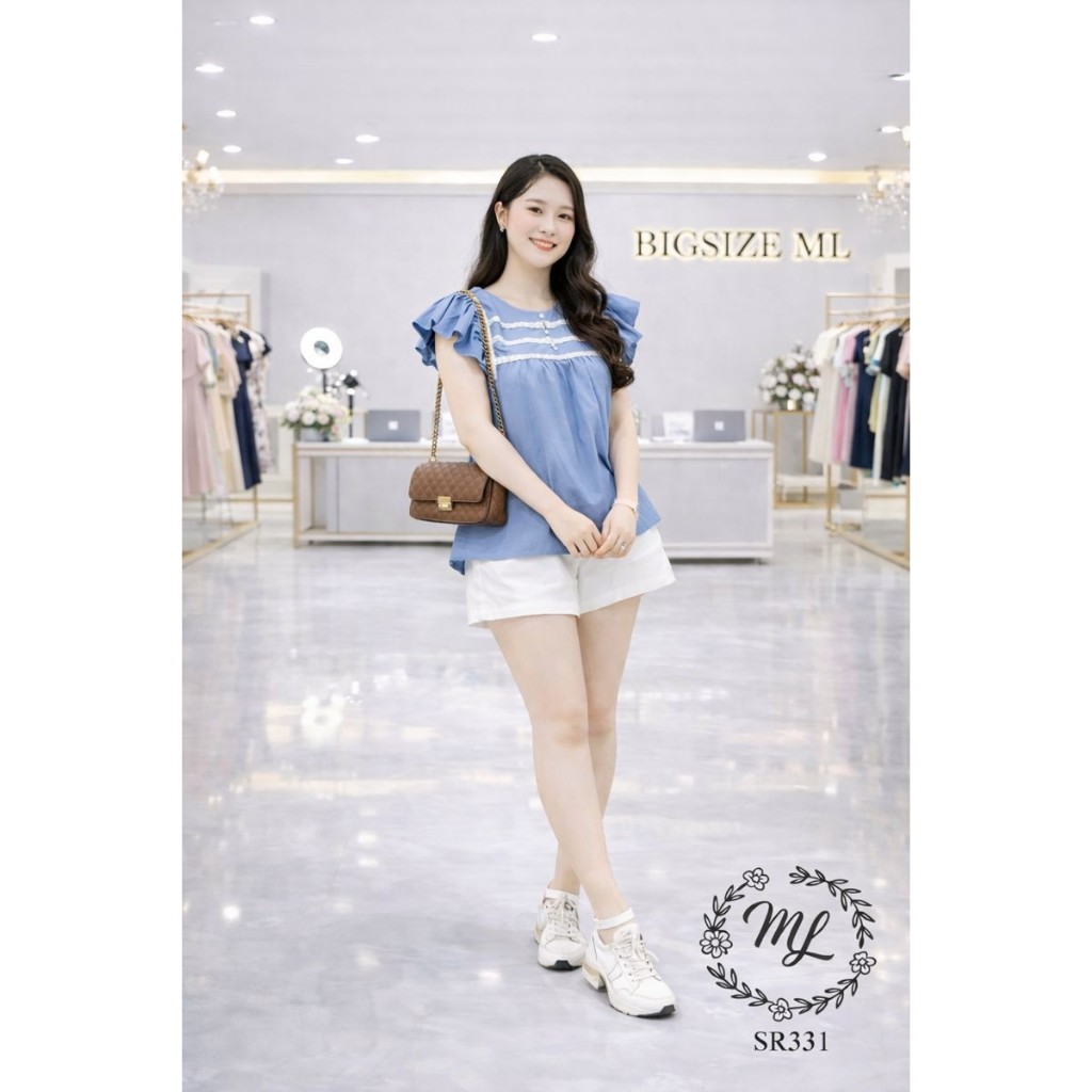 SÉT SR331 – SÉT BIGSIZE ÁO LỤA PHỐI QUẦN COTTON LẠNH MÁT NHẸ 55–90KG