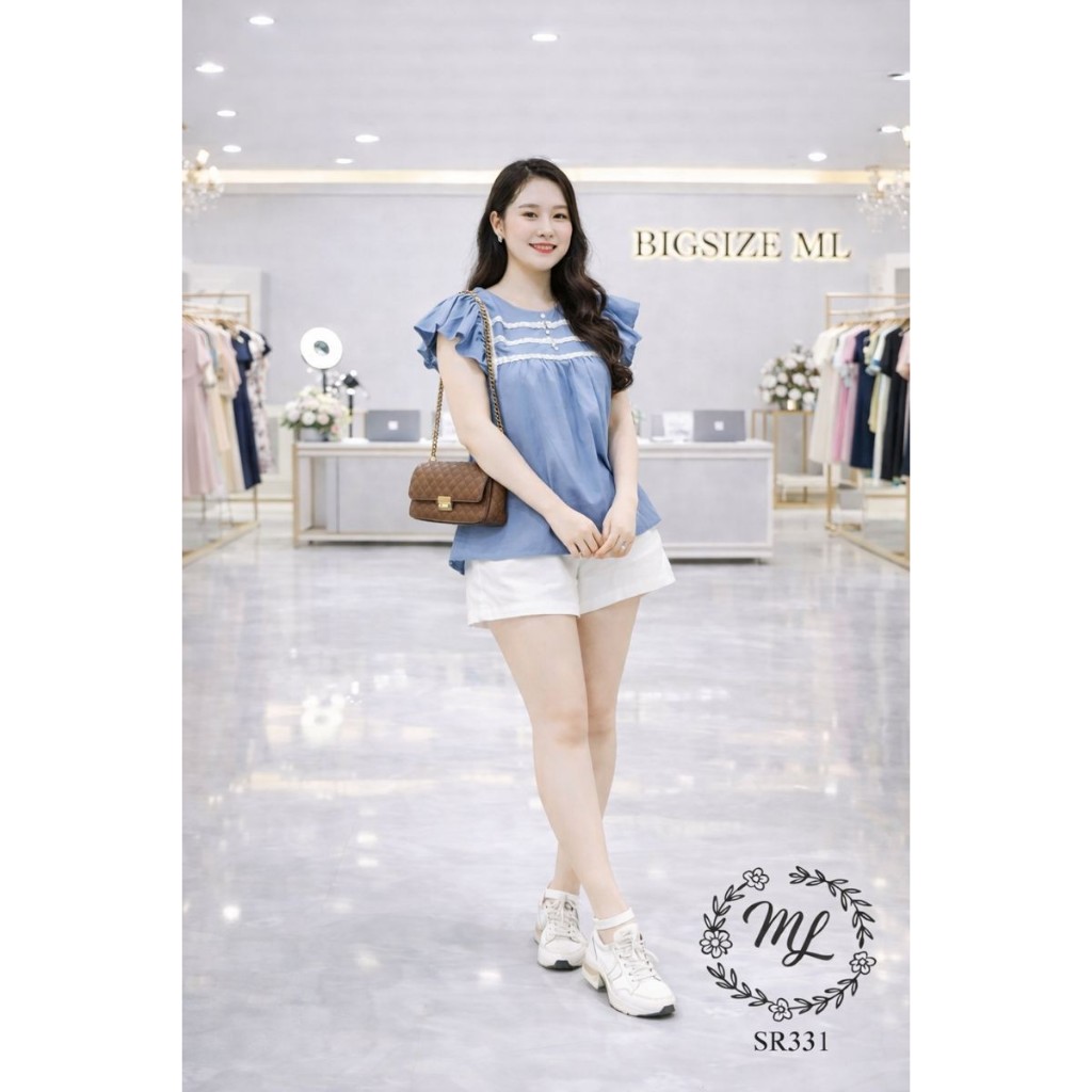 SÉT SR331 – SÉT BIGSIZE ÁO LỤA PHỐI QUẦN COTTON LẠNH MÁT NHẸ 55–90KG