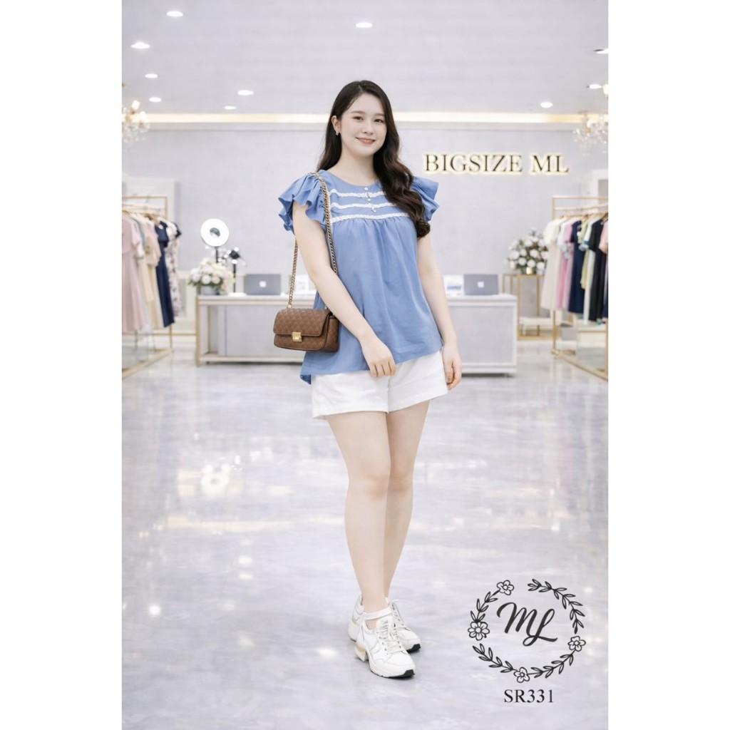 SÉT SR331 – SÉT BIGSIZE ÁO LỤA PHỐI QUẦN COTTON LẠNH MÁT NHẸ 55–90KG