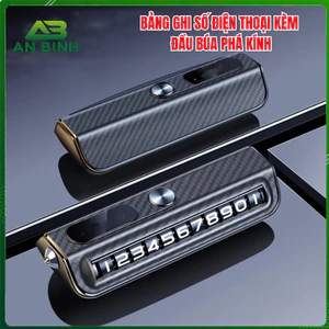 Bảng Ghi Số Điện Thoại Để Taplo Ô Tô Vân Cacbon Vân Gỗ Kết Hợp Búa Phá Kính - An Bình Auto