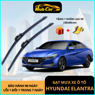 Gạt Mưa Ô Tô Xe Hyundai Elantra Cao Cấp HubCar Thân Mềm Không Xương, Gạt Sạch Êm Ái, Không Để Lại Vệt Nước