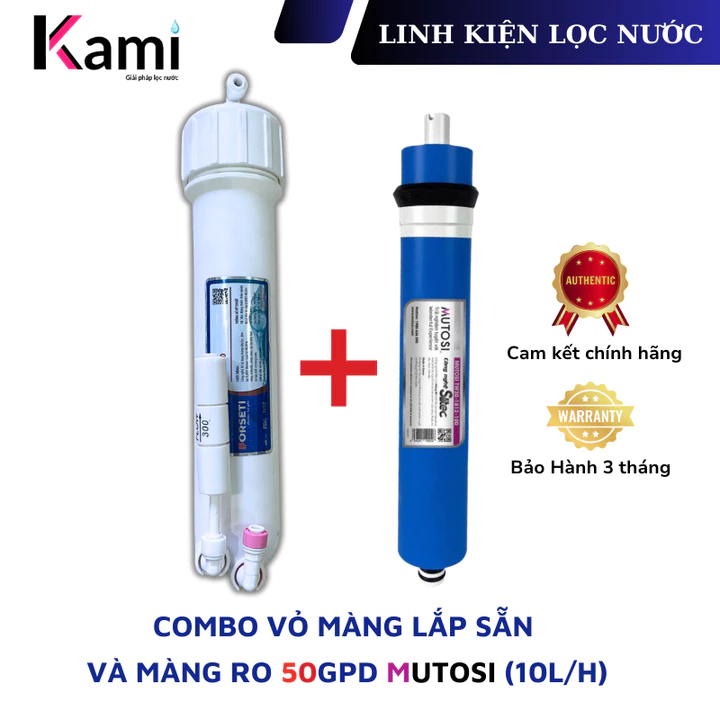 Combo Màng Lọc RO Mutosi Chính Hãng Và Vỏ Màng RO Lắp Sẵn Tiện Lợi, Bảo Hành 3 Tháng