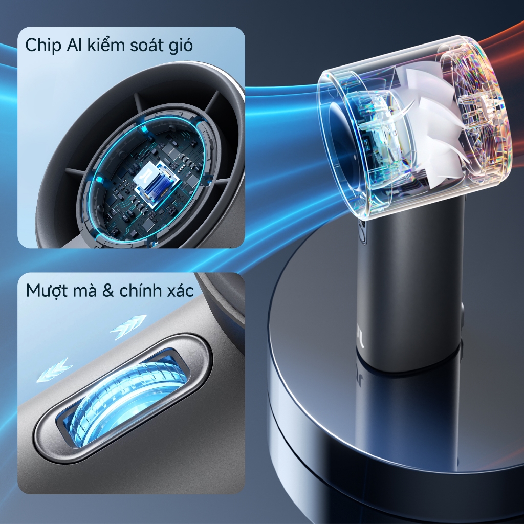 Quạt tay JisuLife Pro1/S siêu nhỏ gọn gió siêu mạnh pin trâu 100 cấp độ điều chỉnh màn hình LED sạc điện để bàn dã ngoại