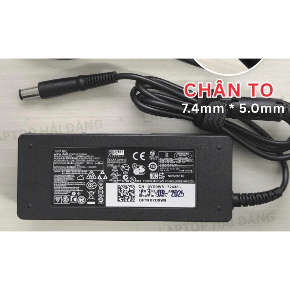 Sạc dành cho Laptop Dell 19.5V- 4.62A 90W / 3.34A 65W - Sạc dell chân to / nhỏ
