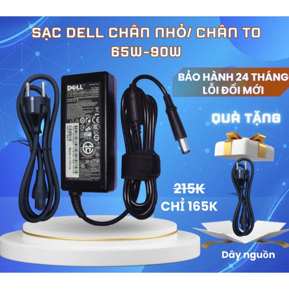 Sạc dành cho Laptop Dell 19.5V- 4.62A 90W / 3.34A 65W - Sạc dell chân to / nhỏ
