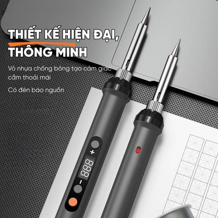 Bộ Mỏ Hàn Điện Thiếc 60W RAYENR Điều Chỉnh Nhiệt Độ , Mỏ Hàn Điện Hợp Kim Cao Cấp Làm Nóng Nhanh BMH001