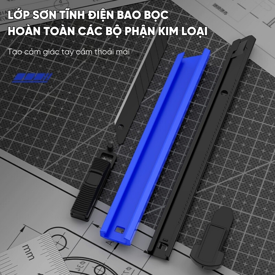 Dao Rọc Giấy Mini Bỏ Túi RAYENR, Dao Trổ Kim Loại Tiện Lợi, Lưỡi Dao Hợp Kim Nhôm 9mm DAO002