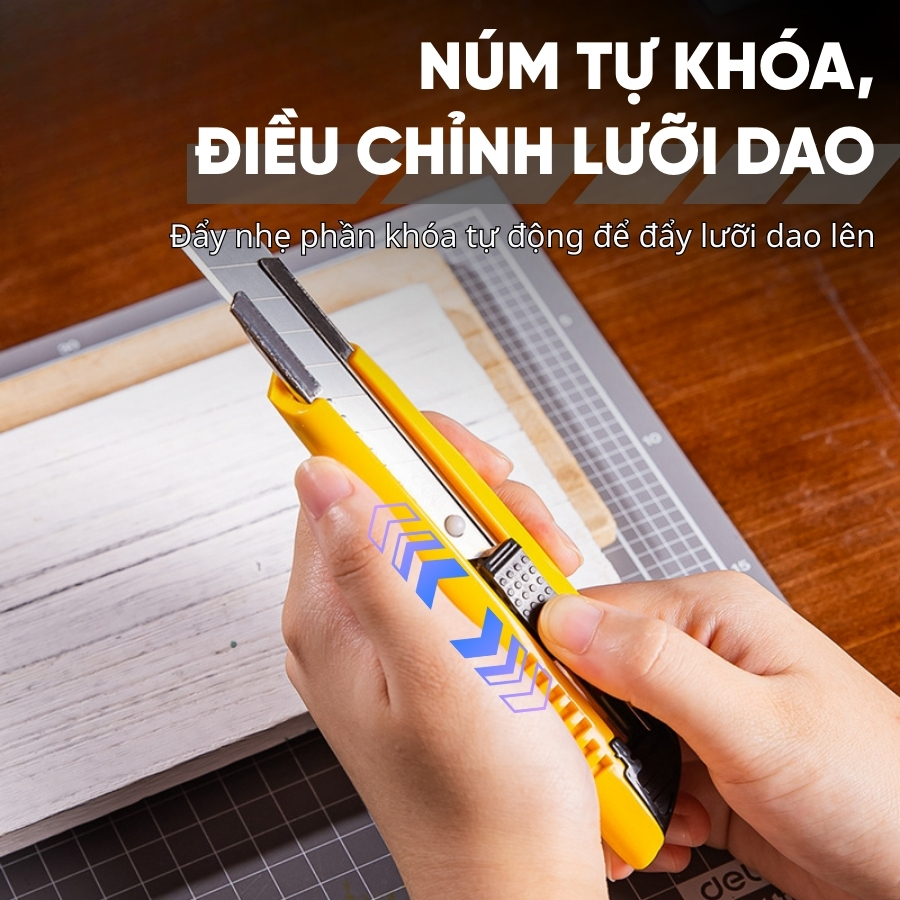 Dao Rọc Giấy RAYENR, Dao Trổ Cao Cấp Lưỡi Dao SK5 18mm Cứng Cáp Cán Dày Chống Trơn Trượt DAO001