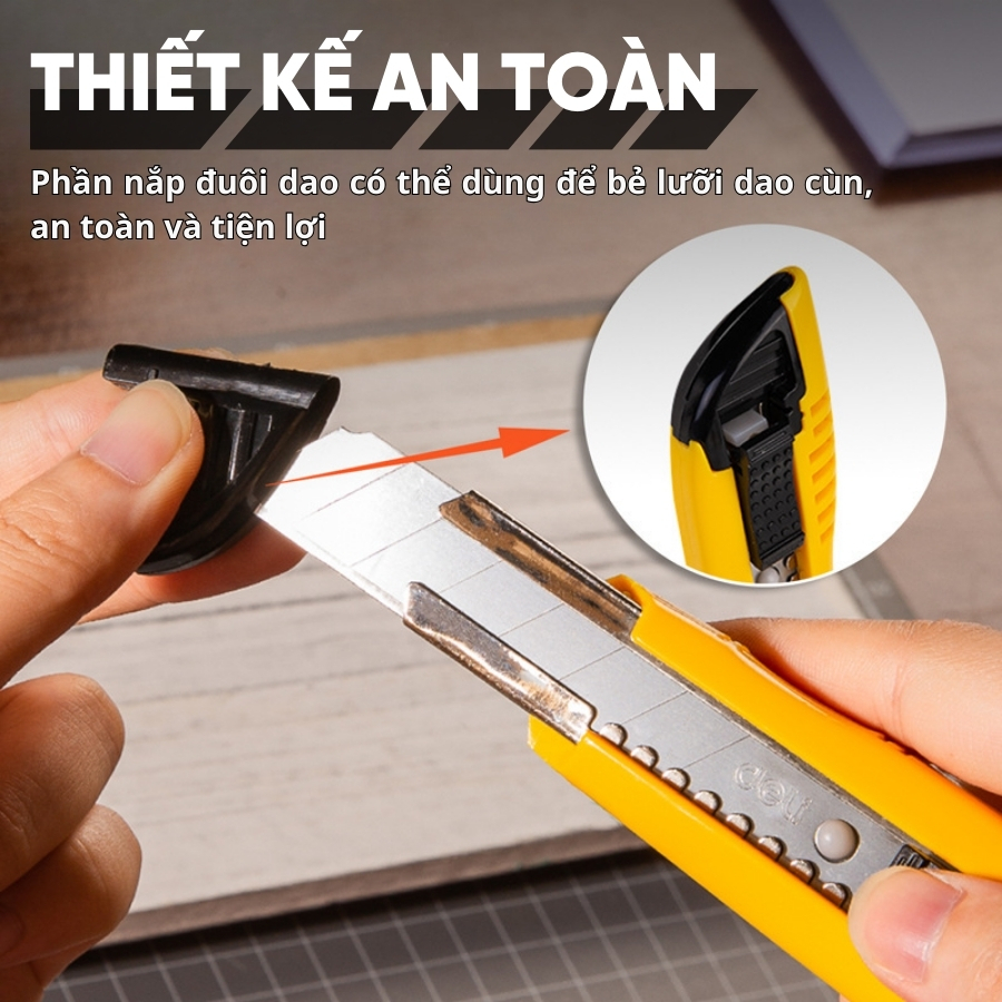 Dao Rọc Giấy RAYENR, Dao Trổ Cao Cấp Lưỡi Dao SK5 18mm Cứng Cáp Cán Dày Chống Trơn Trượt DAO001