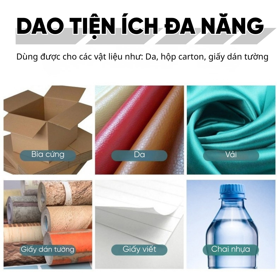 Dao Rọc Giấy RAYENR, Dao Trổ Cao Cấp Lưỡi Dao SK5 18mm Cứng Cáp Cán Dày Chống Trơn Trượt DAO001