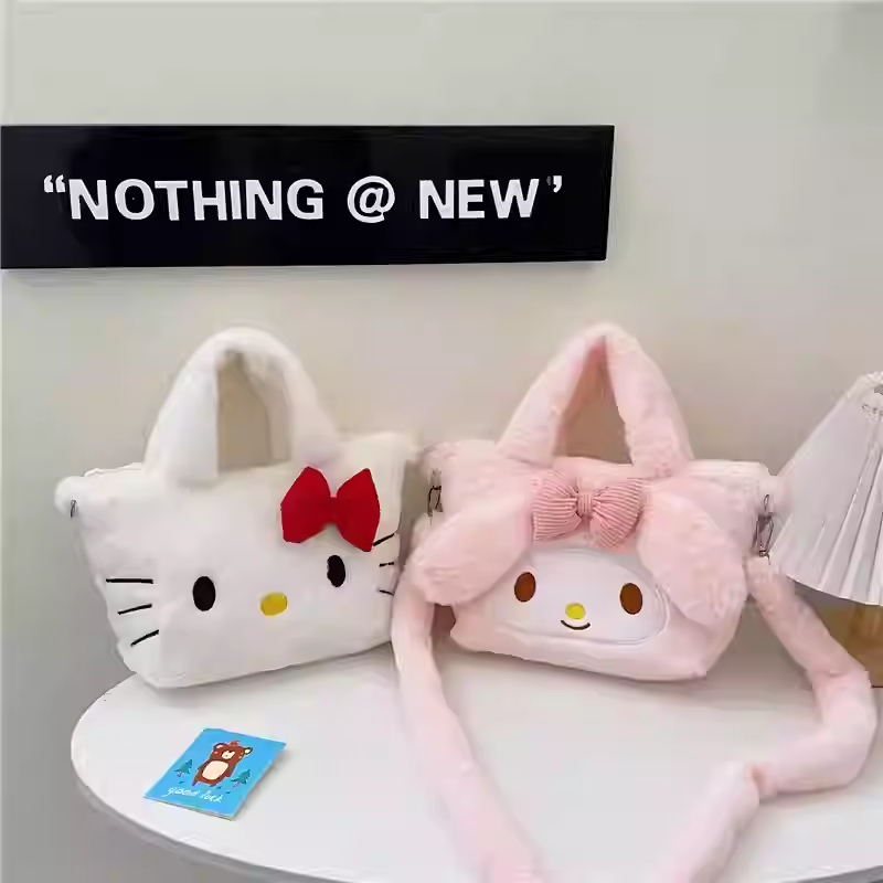 Túi Lông Đeo Chéo, Túi Bông Đáng Yêu đựng máy ảnh, Túi Xách Hello Kitty, Kuromi, Cinnamoroll, LinaBell