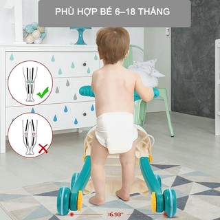 Xe Tập Đi 2 Trong 1 Huanger Cho Bé 6–18 Tháng, Chống Lật An Toàn, Điều Chỉnh Độ Cao, Nhạc Tiếng Anh