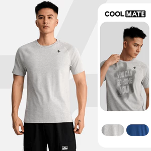 Áo thun nam cotton thể thao, tập gym training công nghệ mới hidden graphic Coolmate