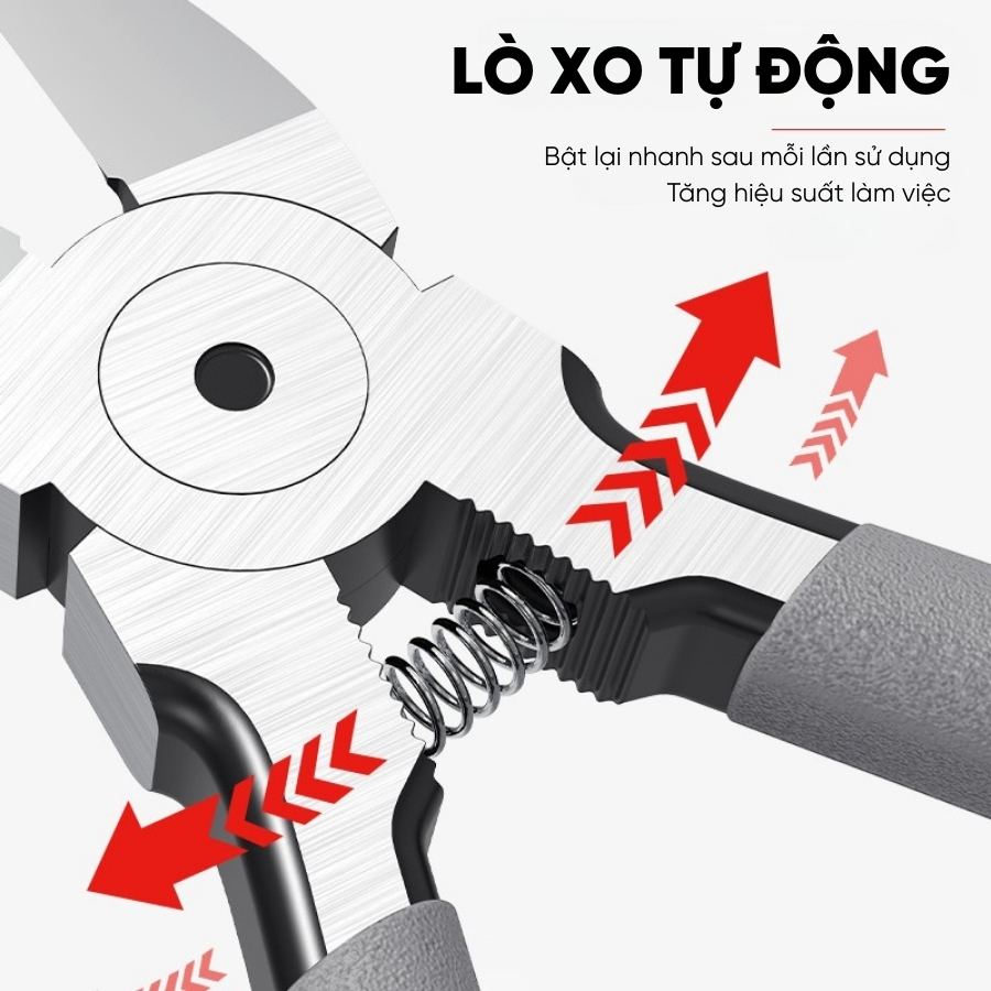 Kìm Cắt Kỹ Thuật RAYENR, Kìm Cắt Dây Điện Lưỡi Cắt Nhọn Vát Mỏng Sắc Bén Tay Cầm Nhựa KC001