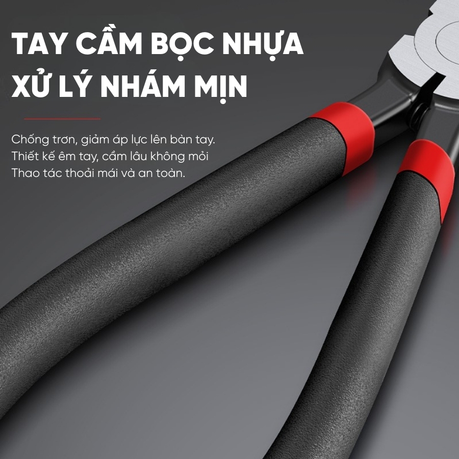 Kìm Cắt Kỹ Thuật RAYENR, Kìm Cắt Dây Điện Lưỡi Cắt Nhọn Vát Mỏng Sắc Bén Tay Cầm Nhựa KC001