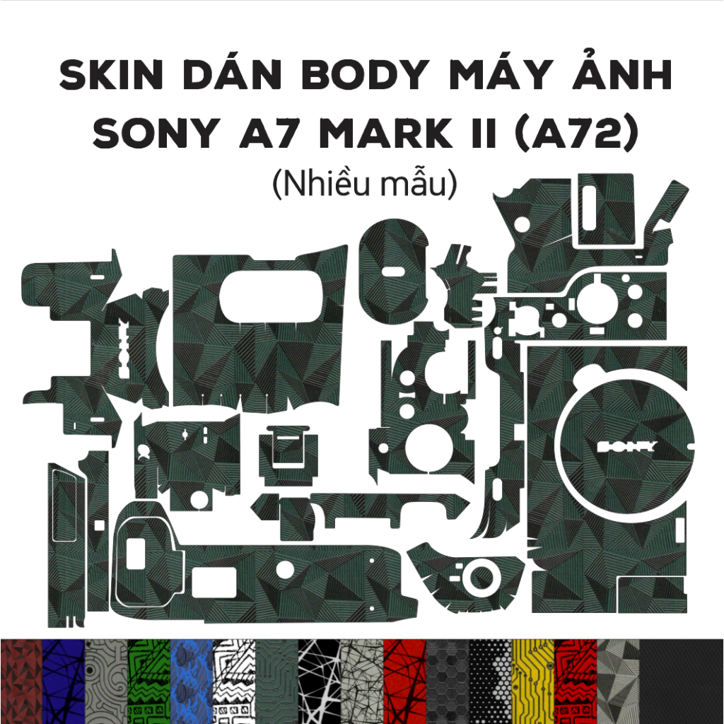 Skin 3M dán Sony A7 / A7S / A7R Mark II (Nhiều mẫu) | Miếng film vân nổi bảo vệ cho body máy ảnh a72 / a7s2 / a7r2