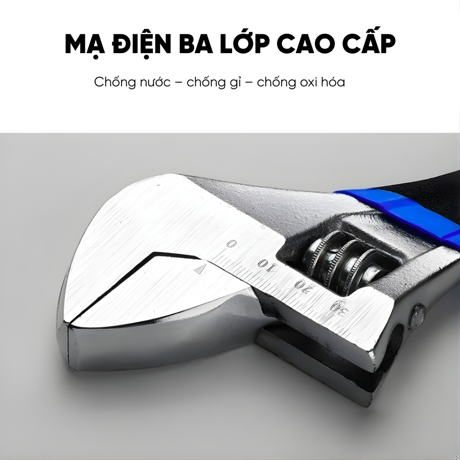 Mỏ Lết Đa Năng Điều Chỉnh Linh Hoạt RAYENR, Cờ Lê Chất Liệu Thép Cacbon Cao Cấp Tay Cầm Nhựa MOLET001