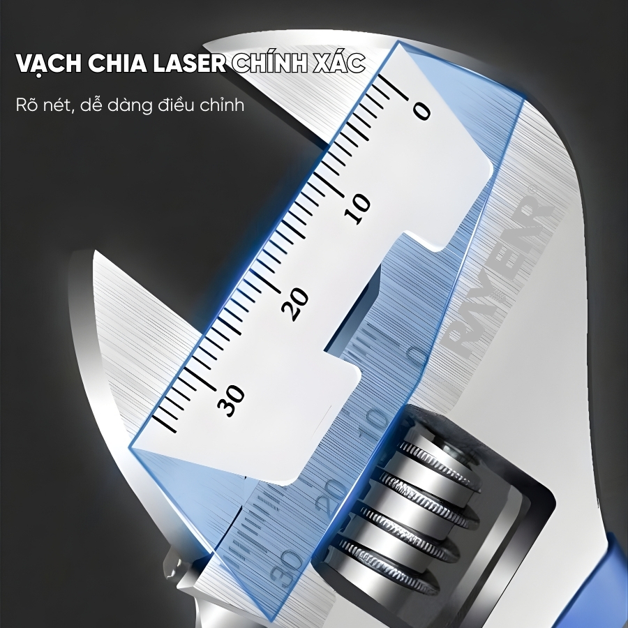 Mỏ Lết Đa Năng Điều Chỉnh Linh Hoạt RAYENR, Cờ Lê Chất Liệu Thép Cacbon Cao Cấp Tay Cầm Nhựa MOLET001
