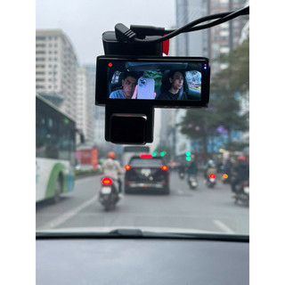 Camera hành trình ô tô 3 mắt S16 Tích hợp AI đọc biển số xe khi trích xuất Hồng ngoại ghi đêm Phân giải 2K BH 12 tháng