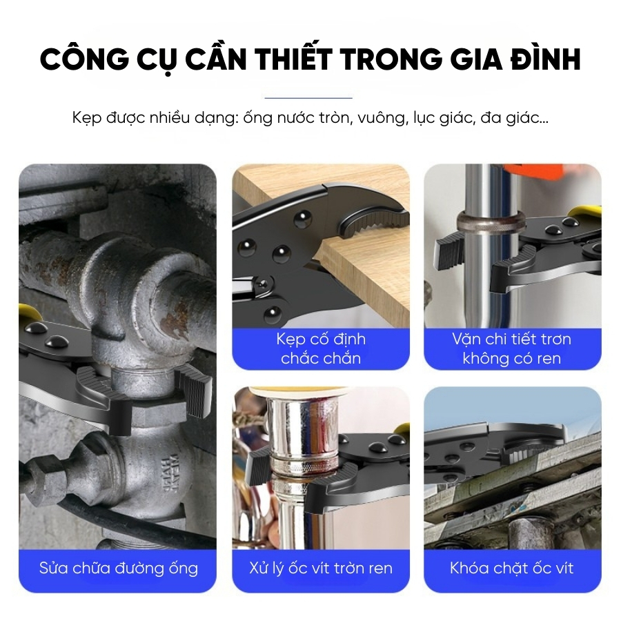 Kìm Lực Đa Năng RAYENR, Kìm Khóa Chuyên Dụng, Kìm Bấm Chết Miệng Tròn Kẹp Cực Chắc KLUC001