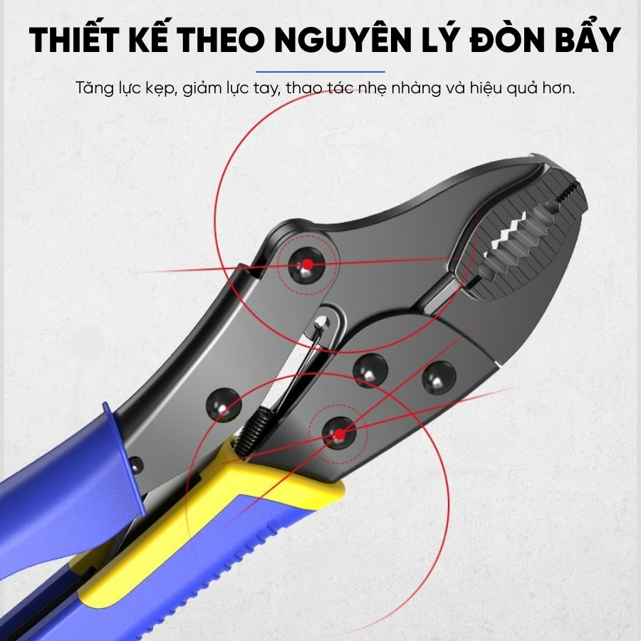 Kìm Lực Đa Năng RAYENR, Kìm Khóa Chuyên Dụng, Kìm Bấm Chết Miệng Tròn Kẹp Cực Chắc KLUC001