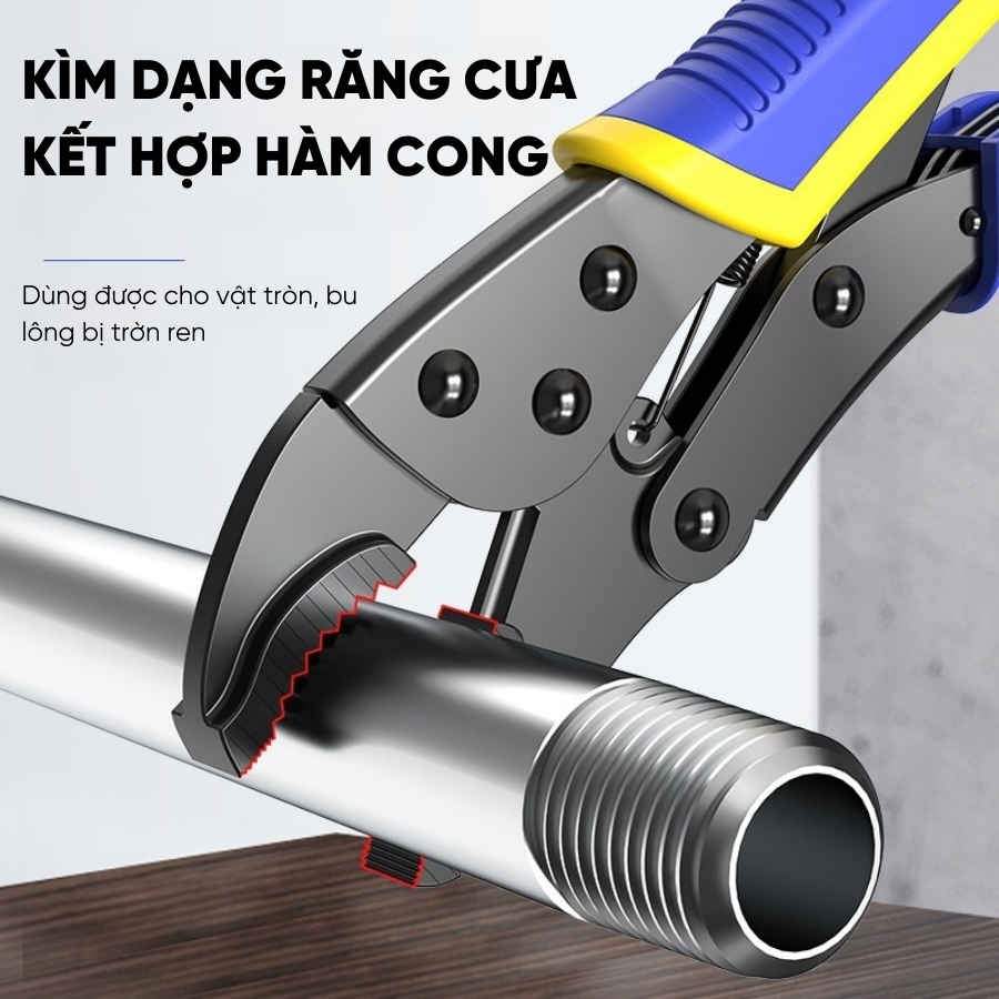 Kìm Lực Đa Năng RAYENR, Kìm Khóa Chuyên Dụng, Kìm Bấm Chết Miệng Tròn Kẹp Cực Chắc KLUC001