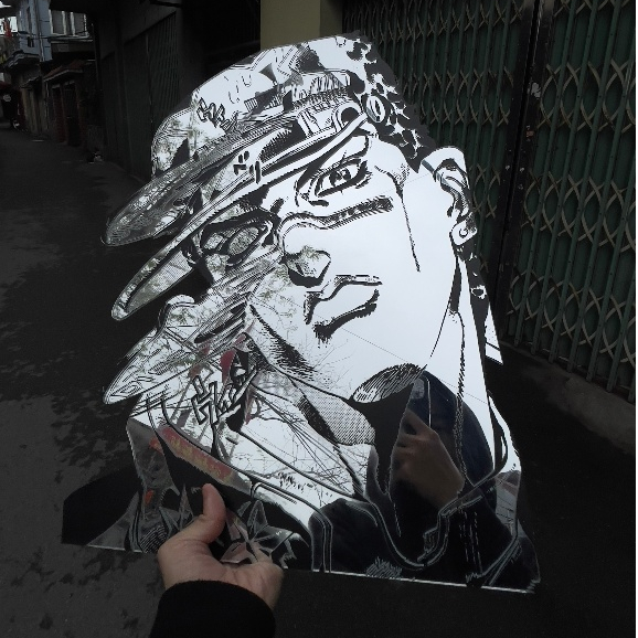 Gương Mica Dán Tường Chống Vỡ Anime Kujo Jotaro Trang Trí Nội Thất - Mizzor Studio