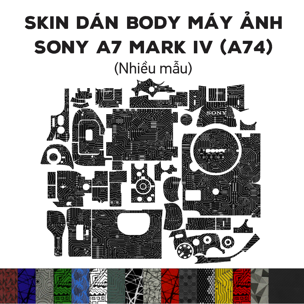 Skin 3M dán Sony A7 / A7S / A7R Mark IV (Nhiều mẫu) | Miếng film vân nổi bảo vệ cho body máy ảnh a74 / a7s4 / a7r4