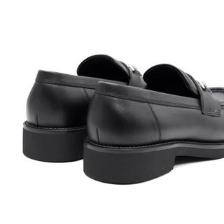 Giày lười da bò Horsebit Loafer nam cao cấp Fttleather, đế cao su đúc nguyên khối tăng chiều cao