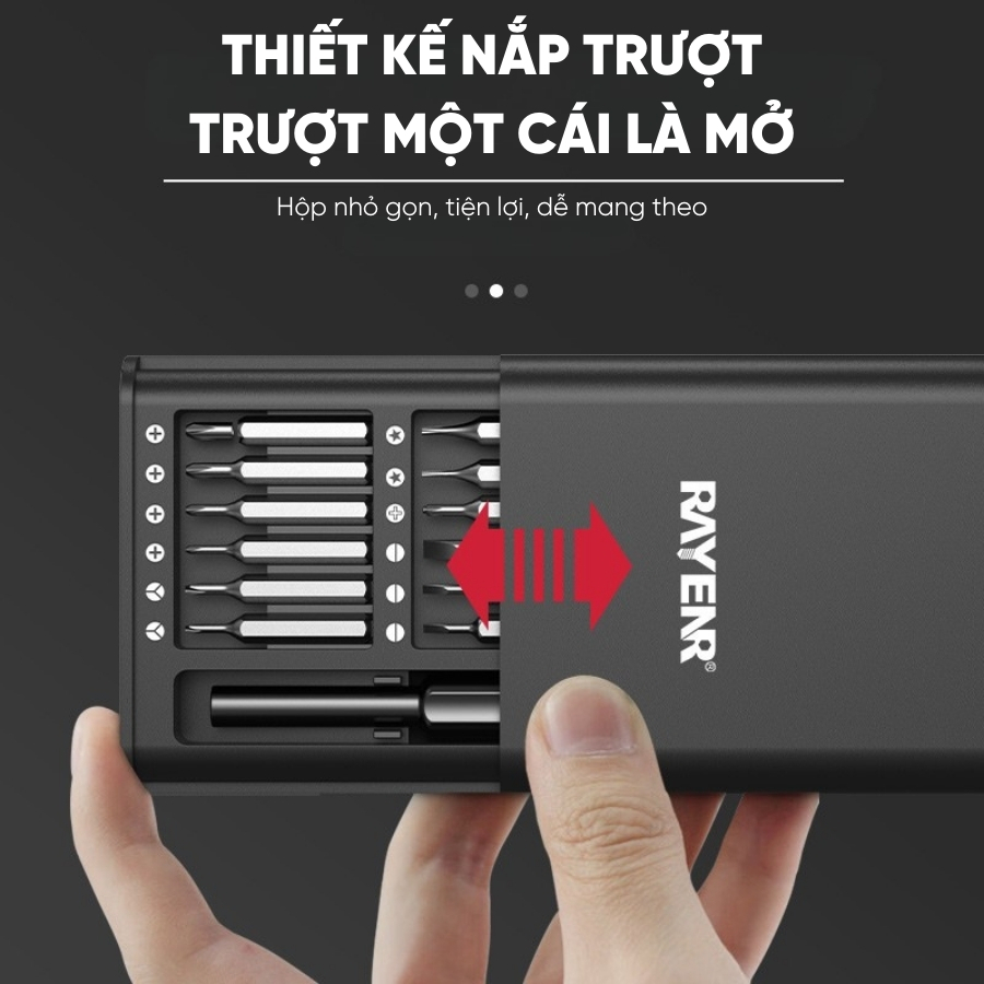 Bộ Tuốc Nơ Vít RAYENR, Bộ Tua Vít 25 Món Đa Năng, Bộ Tô Vít Từ Tính Hợp Kim Thép TV001