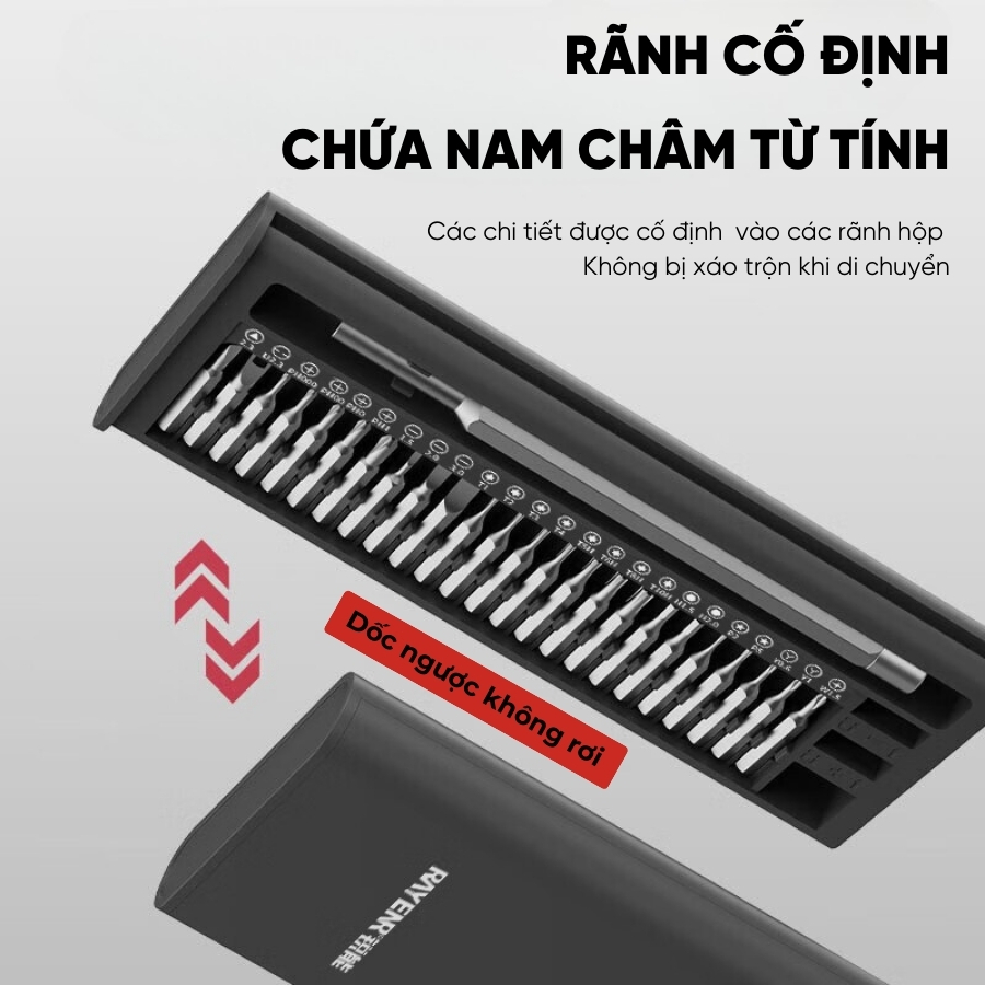 Bộ Tuốc Nơ Vít Sửa Chữa Đa Năng RAYENR, Bộ Tô Vít 27 Món Từ Tính Hợp Kim Thép CRV Cao Cấp TV001