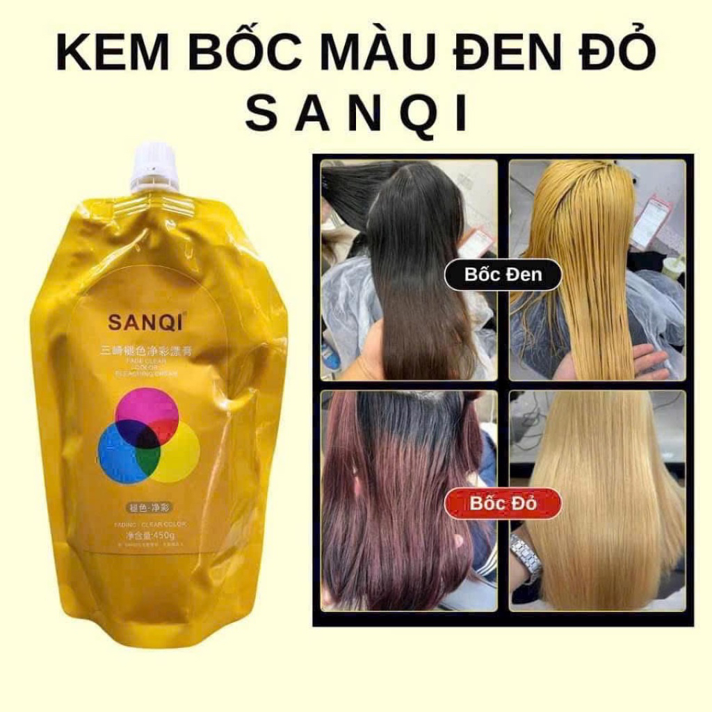 Bóc Đen Đỏ Màu Kim Loại SANQI 450ml - Sản Phẩm Nâng Sáng Giúp Giảm Chi Phí Cho Salon
