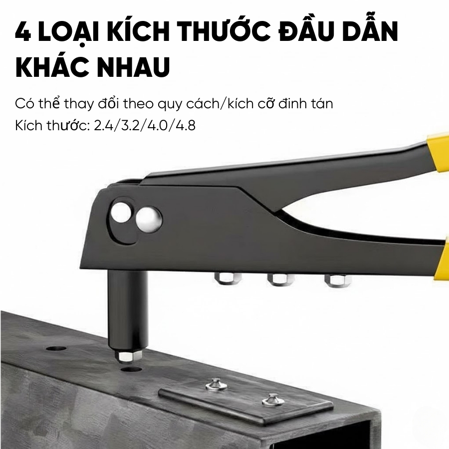 Kìm Rút Đinh Tán Rivet RAYENR, Máy Kéo Đinh Tán Trợ Lực Hợp Kim Thép Chất Lượng Cao Tay Cầm Chống Trượt KRD001