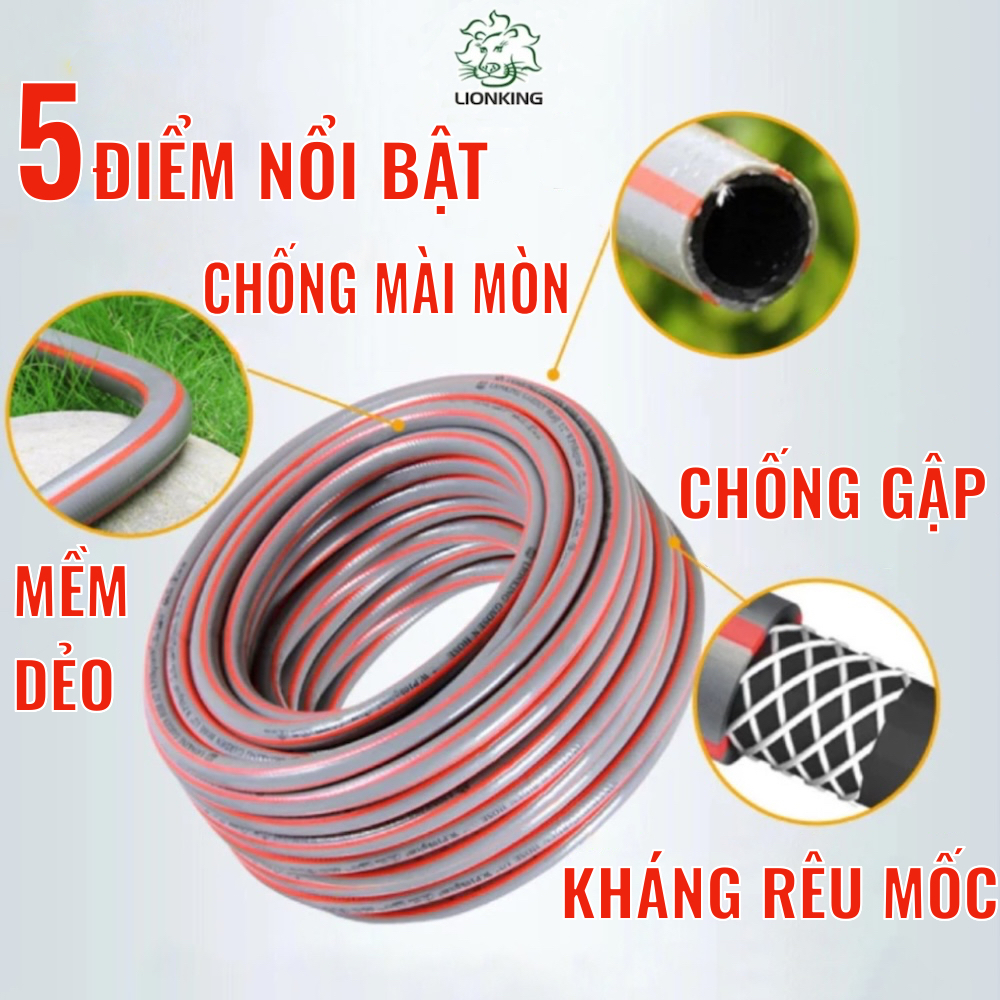 Ống nước LionKing, ống dẫn nước tưới cây chống gập, chống xoắn. Chịu áp lên tới 10 Bar