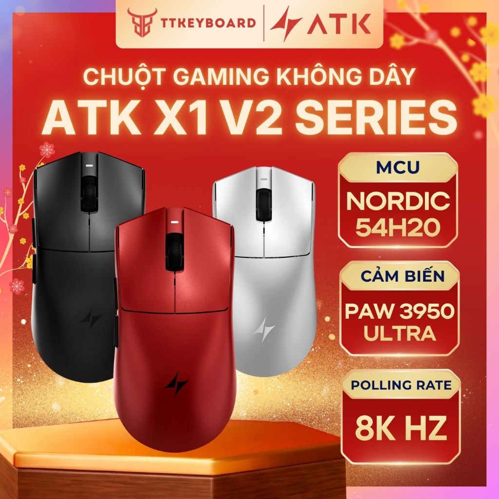 [Hỏa Tốc] Chuột Không Dây ATK X1 Air, X1 Ultimate, X1 Ultra Max, X1, X1 SE Paw3955 8K Polling Rate | BigBuy360 - bigbuy360.vn