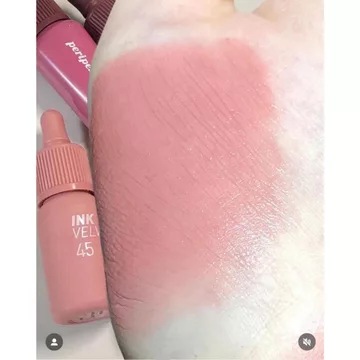 Son ink peripera velvet 45 Hồng Nude, Son lì Ink Velvet Lip Tint Velvet 45 Pink Beige Nude