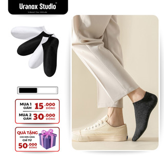Tất Vớ Cổ Thấp Nam Nữ Trơn Uranox Basic, Chất Liệu Cotton Thoáng Khí, Êm Ái, Co Dãn