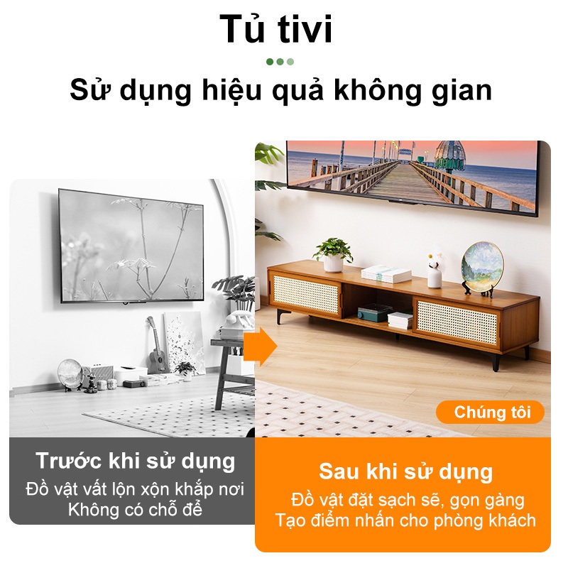 Tủ Tivi Gỗ Nguyên Tấm Phong Cách Bắc Âu Cam Kết Không Formaldehyde Bảo Hành 10 Năm