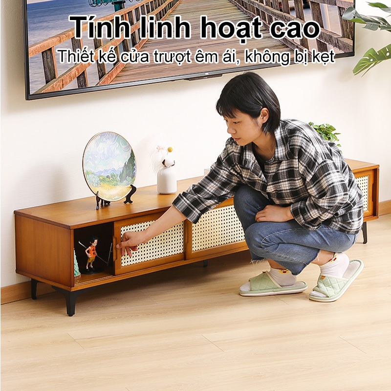 Tủ Tivi Gỗ Nguyên Tấm Phong Cách Bắc Âu Cam Kết Không Formaldehyde Bảo Hành 10 Năm