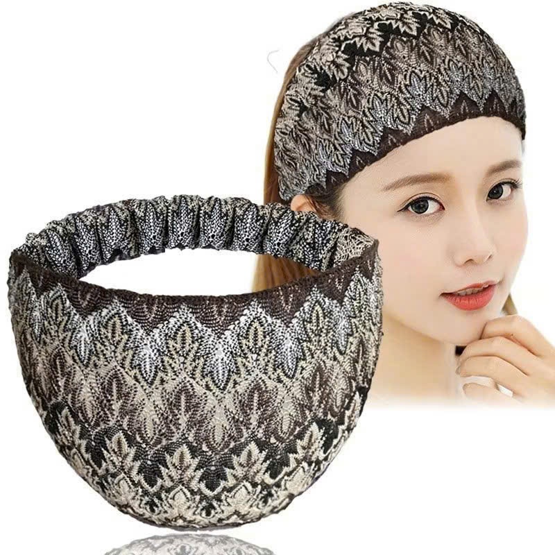 Băng Đô Cài Tóc Nữ Bản Rộng Họa Tiết Thổ Cẩm – Co Giãn Tốt, Thoáng Khí, Thời Trang Đi Chơi Tập Luyện