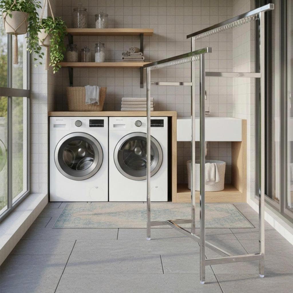 Sào phơi quần áo Deli QUI PHÚC, inox 201 sáng bóng, bền chắc, 2-3 tầng tiện lợi, lắp ráp dễ dàng