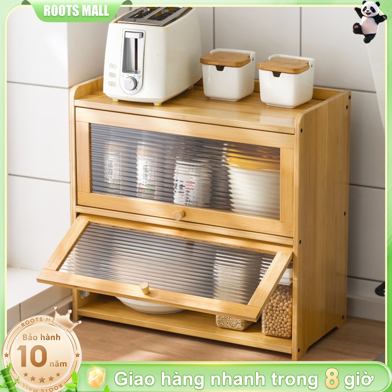Kệ Bếp Tủ Đựng Bát Đĩa Bằng Tre Gia Vị Đa Năng Để Bàn Bếp 1/2/3 Tầng  Để Đồ Đa Năng Cao Cấp