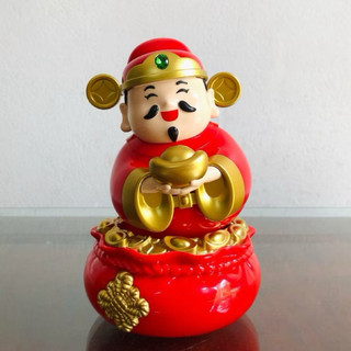 Tượng Thần Tài Năng Lượng Mặt Trời Cao 14cm Trang Trí Taplo Ô Tô Mang Lại Tài Lộc May Mắn