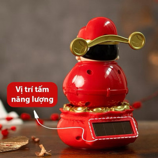 Tượng Thần Tài Năng Lượng Mặt Trời Cao 14cm Trang Trí Taplo Ô Tô Mang Lại Tài Lộc May Mắn